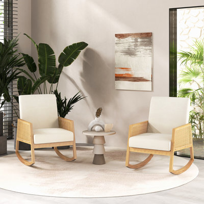 Chaise berçante en bois massif Cappella