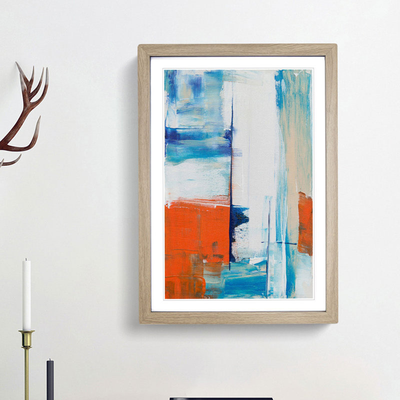 Abstract Art Painting Vol.327 by S.Johnson - Picture Frame Painting Print, Oak Framed, 87cm H x 62cm W x 2cm D