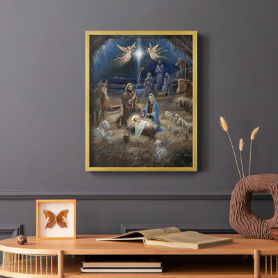 «Silent Night», reproduction encadrée - bois massif