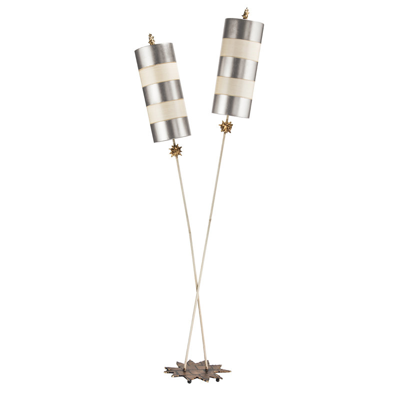 Thorson 199cm Traditional Floor Lamp, Beige / Silver
