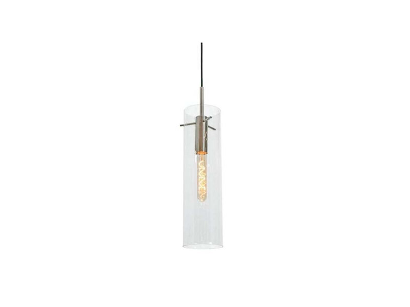 64285A7985B44C98A8146ED05A3041CA Suspension Guglielmo 5 po à une lumière, culot moyen, nickel satiné, Nickel