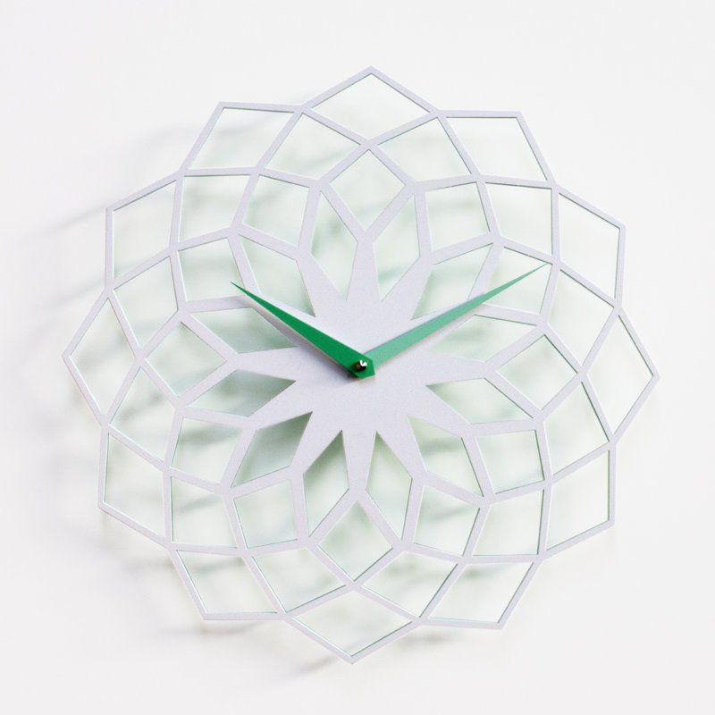 Baltzell Metal Wall Clock, White and Green