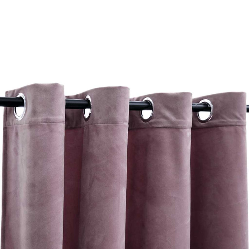 Laurine Blackout Curtain Pair, Width 140 x Drop 175cm, Antique pink
