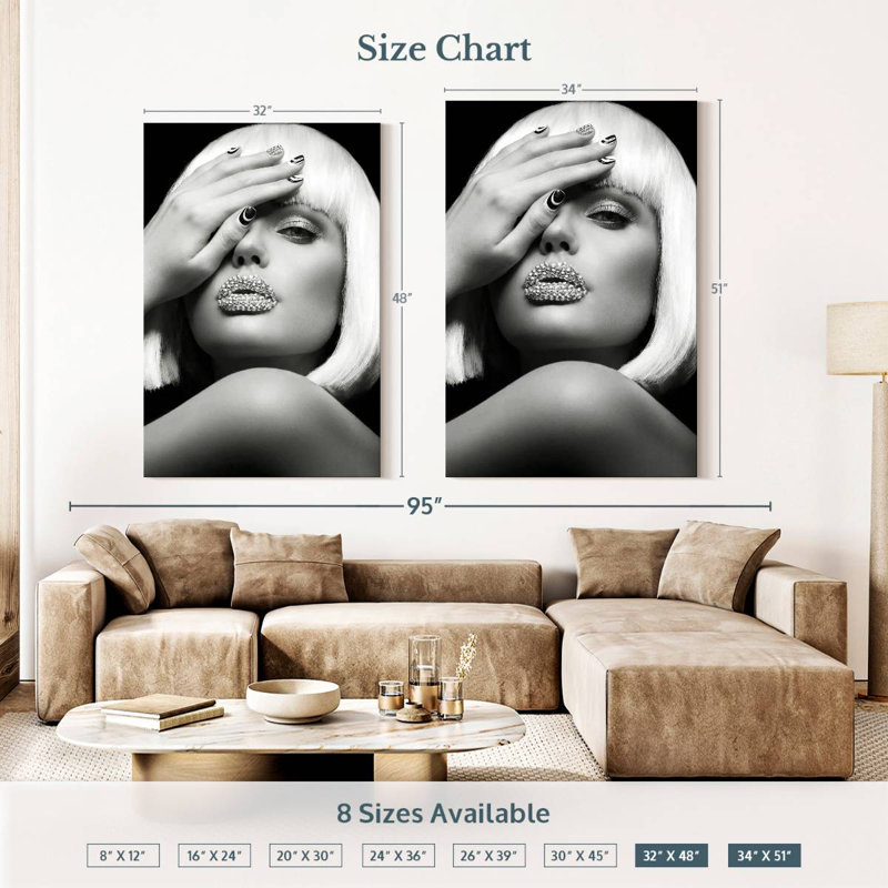 Senne Diamond Lips, 51" H x 34" W
