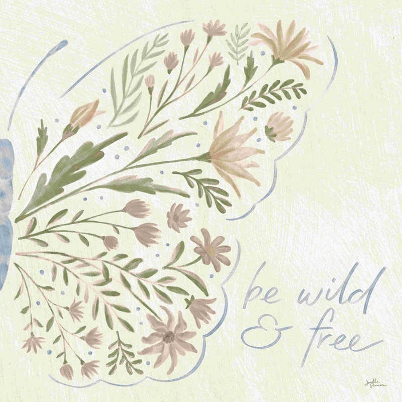 «Wildflower Vibes VII Neutral» par Janelle Penner, peinture sur toile tendue, Papier avec cadre simple argenté, Oui