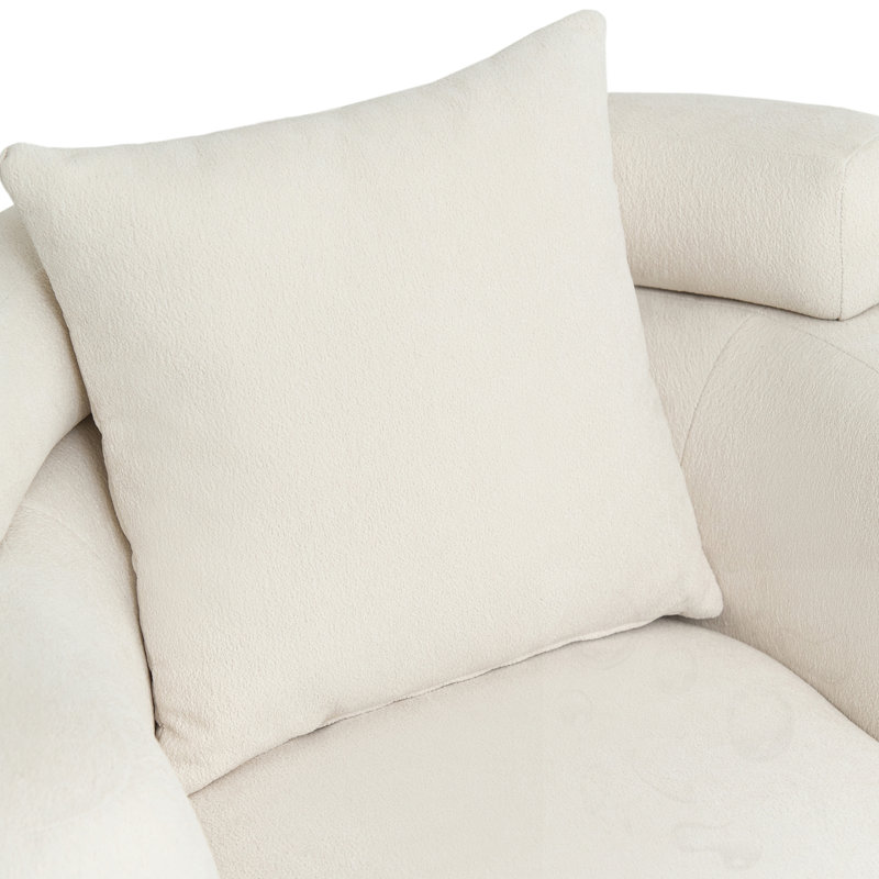 Chaise d'appoint rembourrée avec coussin, White