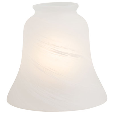 4.5" H Glass Bell Ceiling Fan Fitter Shade ( Screw On ) in White