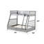Lit superposé simple gris / double avec rangement - convertible en lits séparés, droit, garde-corps pleine longueur, 2 tiroirs, fabrication en bois de pin simple / double, système de lattes 6 + 6, convertible, garde, tiroir-1087273937