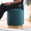 Repose-pieds luxueux, vert pétrole, 19,7 po x 17,7 po x 27,6 po | Revêtement 100% velours, 35 éponges orthopédiques, pieds robustes en bois, supporte jusqu'à 352 lb | Idéal pour les décorations baroques et bohémiennes, style hôtel glamour