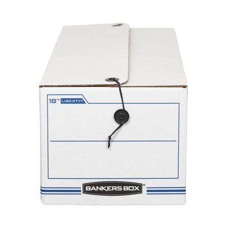 Liberty Storage Box, Record Form, 9-1/2 x 23-1/4 x 6, White/Blue, 12/Carton                                                  