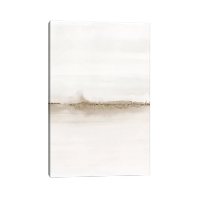 Watercolor Landscape VII - Shades Of Sepia 2/2 by Nouveau - Wrapped Canvas Painting