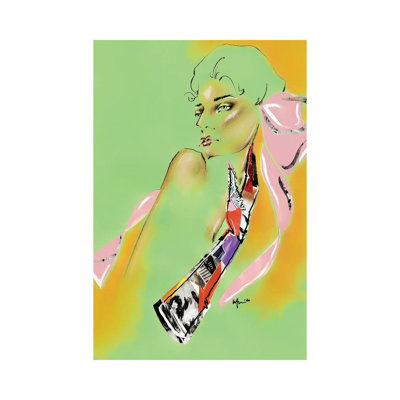 Pink Bow Collage - Wrapped Canvas Painting