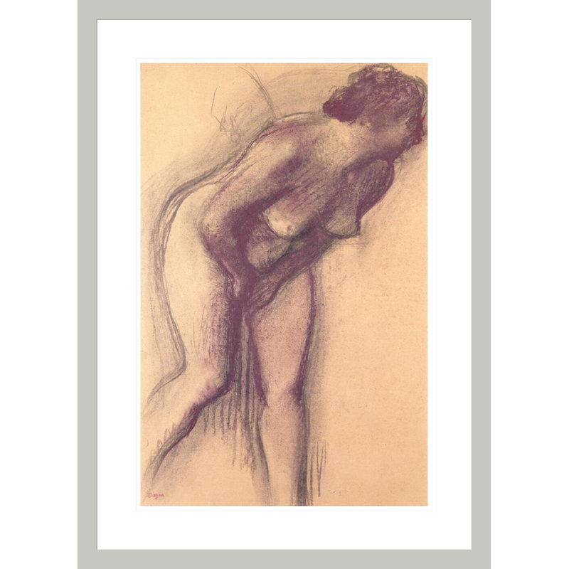 «Femme debout nu» par Edgar Degas, impression giclée encadrée, 29.5" H x 21.4" W