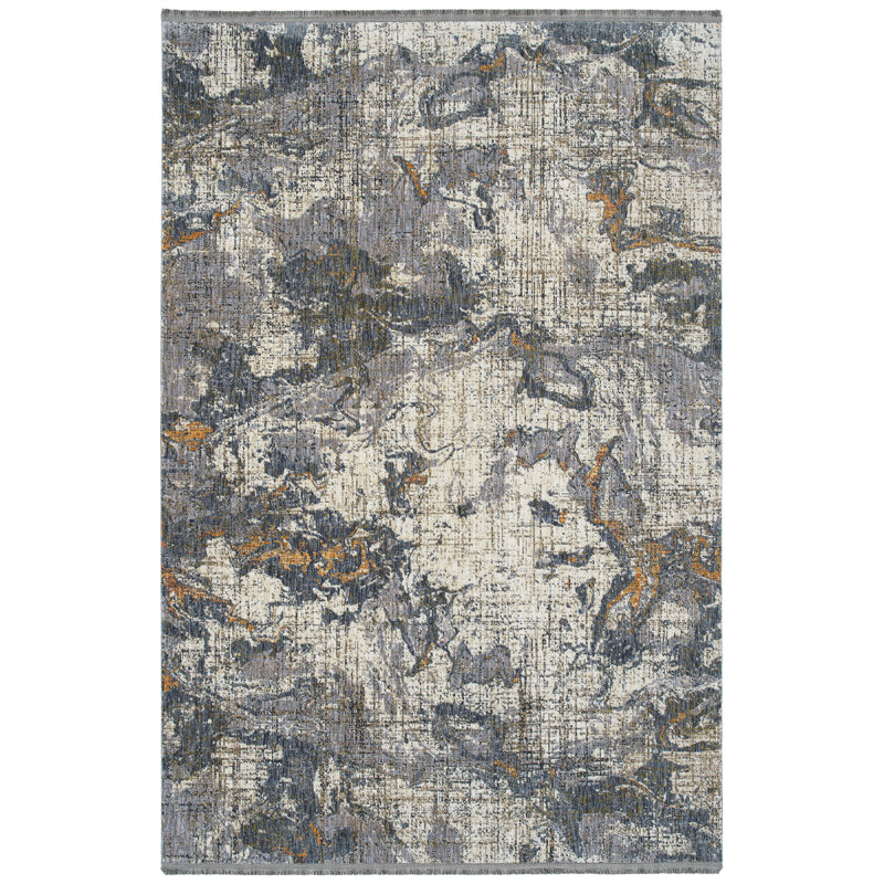 Modern Abstract Cut Pile Rectangular Rug 1'10" X 2'6" Stylish Home Rug Stain-Resistant And Wear-Resistant Decorative Floor Mat