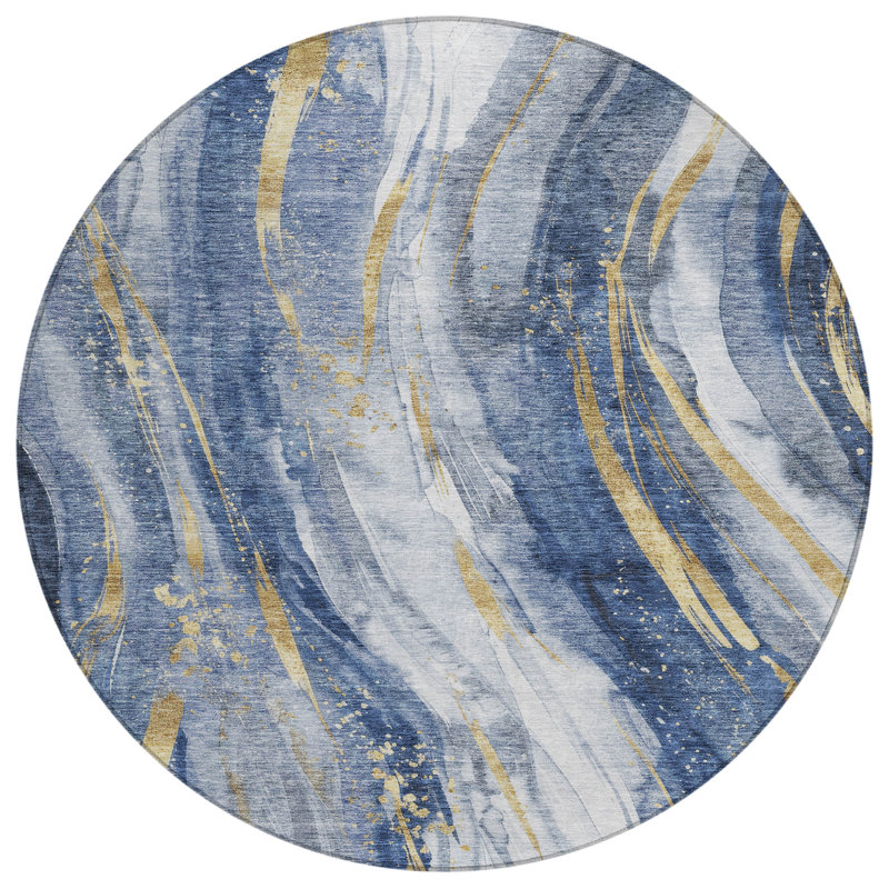 Tapis d'intérieur / extérieur bleu Braeon , 8 pi x 8 pi