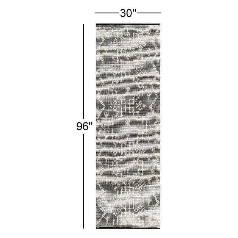 Tapis beige en jute / coton touffeté à la main Foley, Tapis de couloir 2 pi 6 po x 8 pi