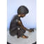 Bronze Boy Push Turtle Fountain