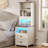(1PC) 51.6'' Extra Tall Nightstand with Bookshelf & Charging Station and LED Lights-122980703-132286797