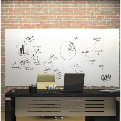 Aria Horizontal Glass Whiteboard Wall Mounted