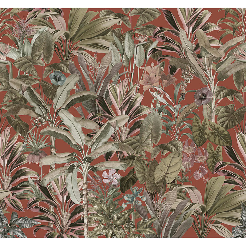Superfresco Easy Funky Jungle Print To Order Fixed Size 2.8m x 3m Mural, Terracotta 