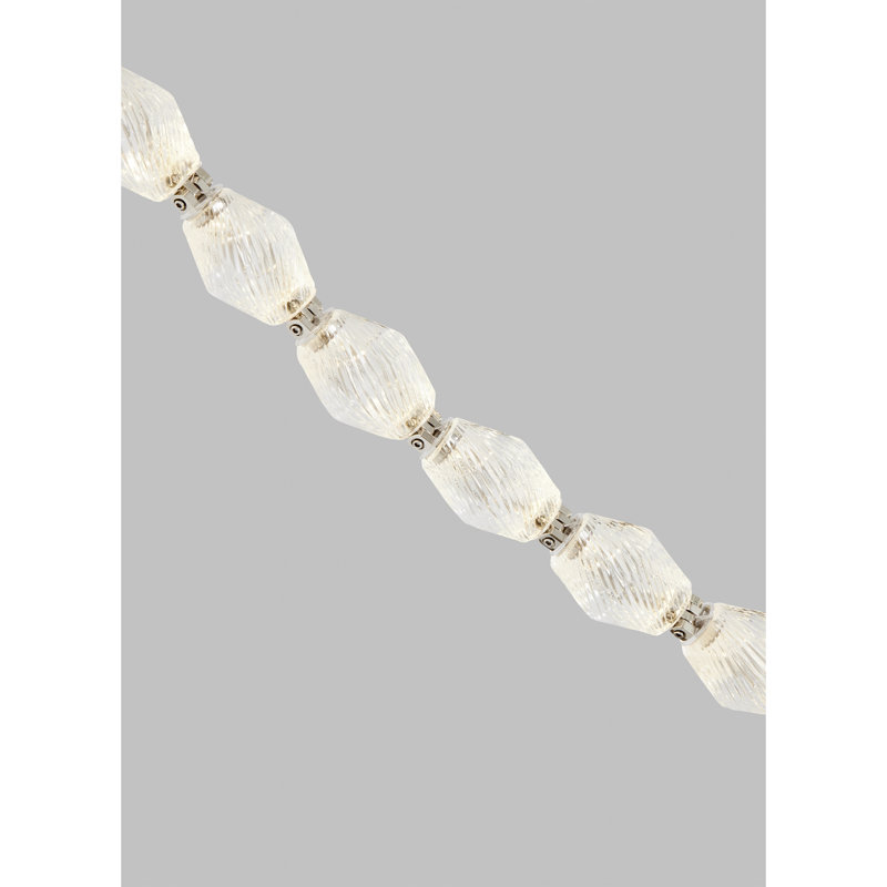 Collier LED Pendant, Surface Polished Nickel, 38.9" H x 2" W x 2" D, 3000K