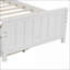 Lit plateforme simple en pin avec 2 tiroirs - blanc / gris, sans sommier