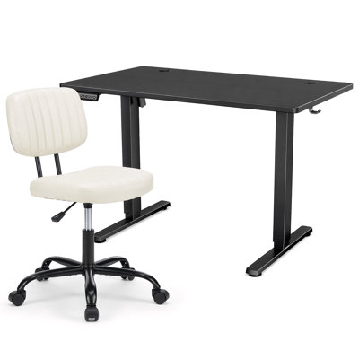Bureaux réglables en hauteur avec chaise pivotante en simili cuir Nahant