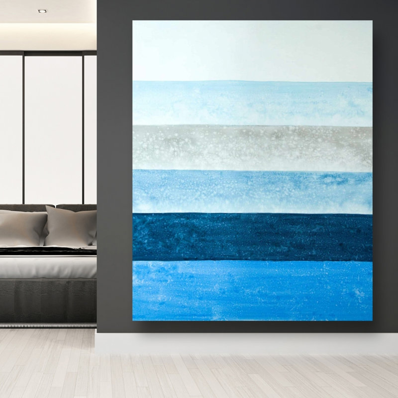 Blue Stripes - Classic Blue Canvas for Bathroom Decor