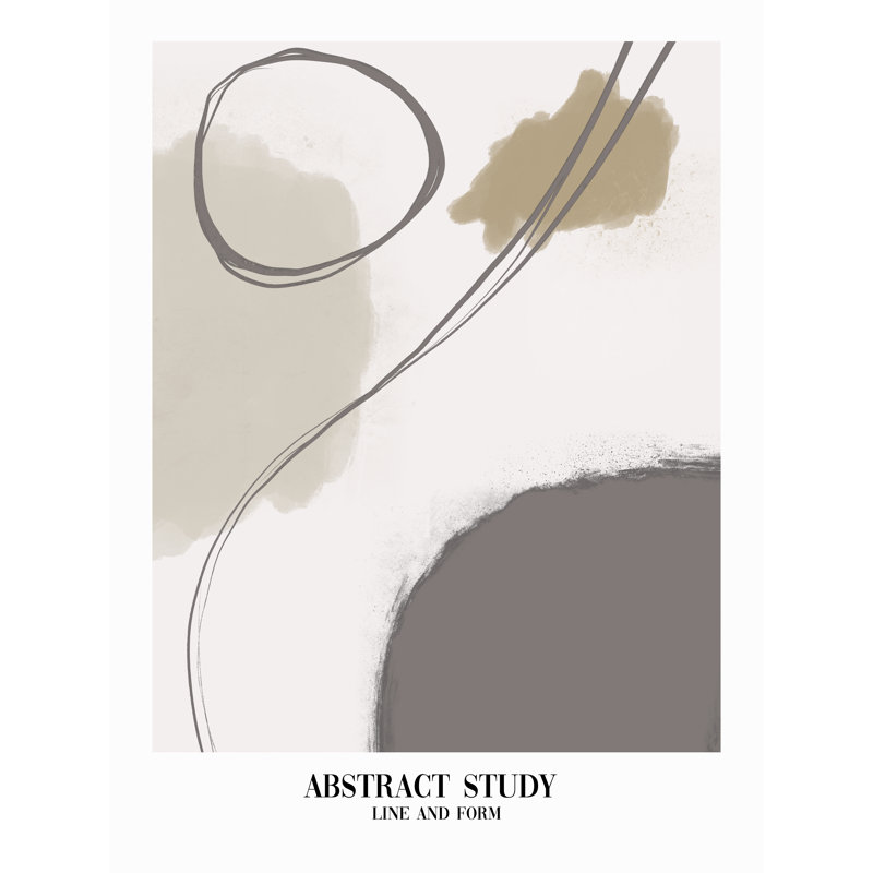 Abstract Line & Form - Print, 25.4cm H x 34.1cm W x 1cm D, White Framed