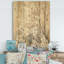 Brun sur fleurs grises - impression traditionnelle sur bois de pin naturel-37112886