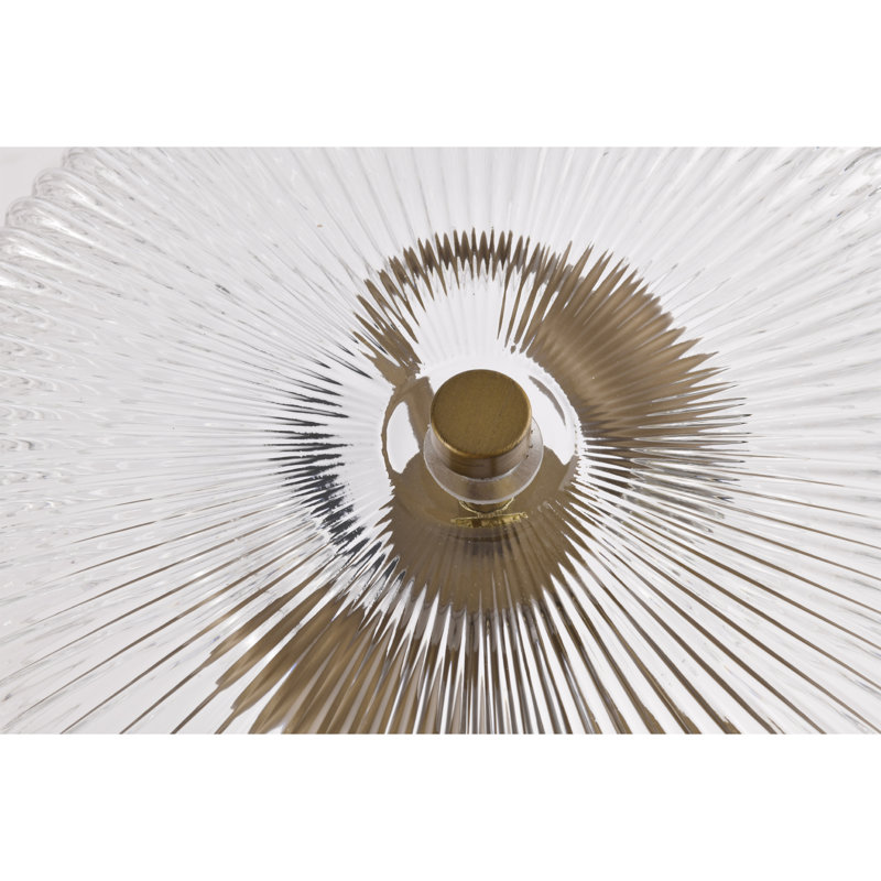 Lampe de table en verre nervuré