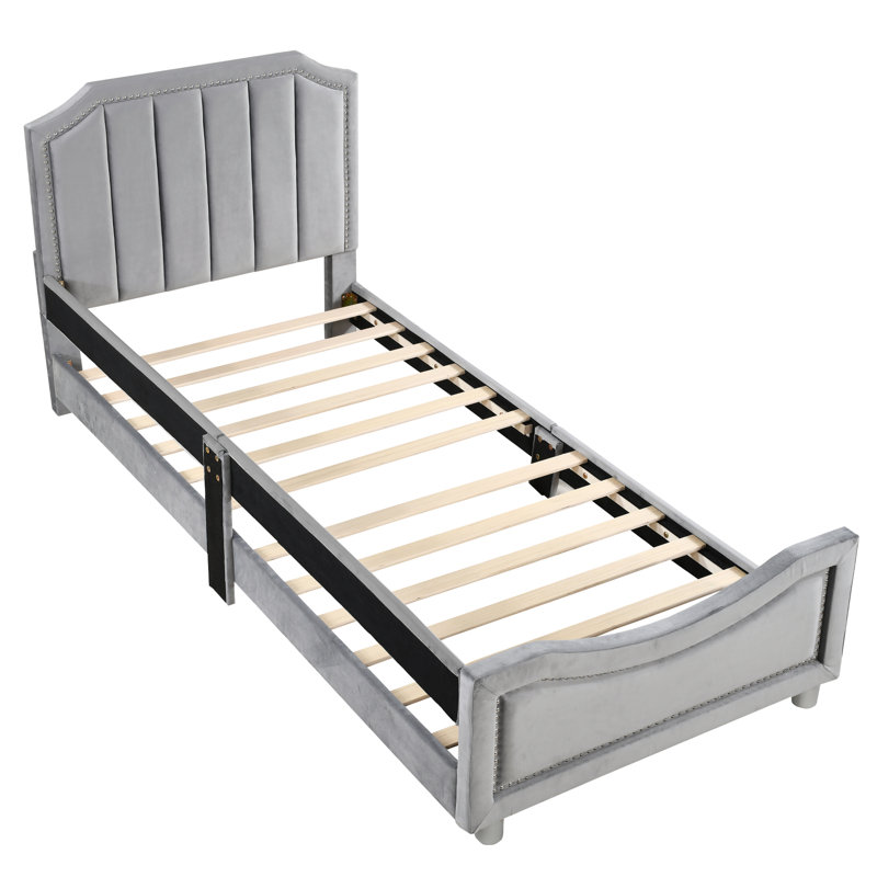 Cassie Upholstered Bed, Grey