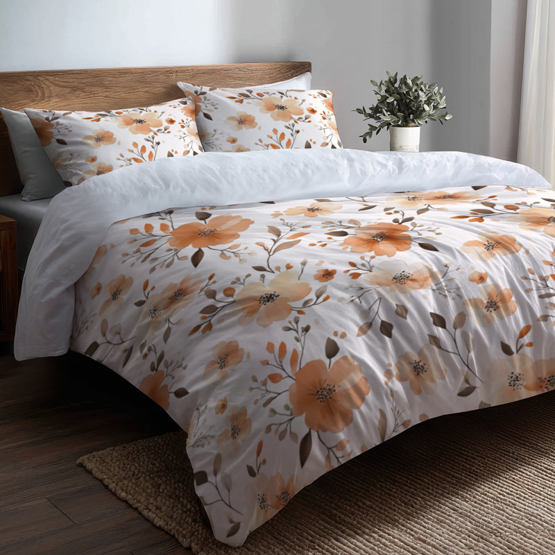 Ensemble d'édredon floral 6 pièces, Édredon grand et 3 pièces supplémentaires
