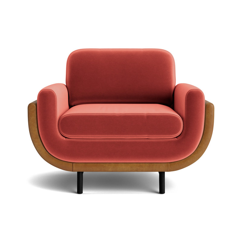 Regatta Chair, Performance Velvet - Sienna/Bedford - Saddle, Black