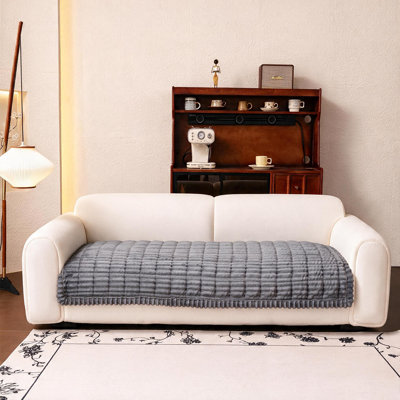 Pet-Friendly Shaggy Sofa Cover - Thick Plush Furniture Protector For Living Room, Tatami, Bay Window, Or Headboard Use