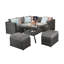 Adalie 6 - Person Wicker Patio Dining Set with Square Table , Cushions Included-24131456