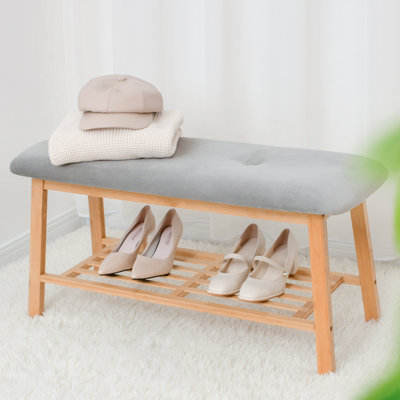 Tashaunda Shoe Bench with Storage Shelf for Entryway