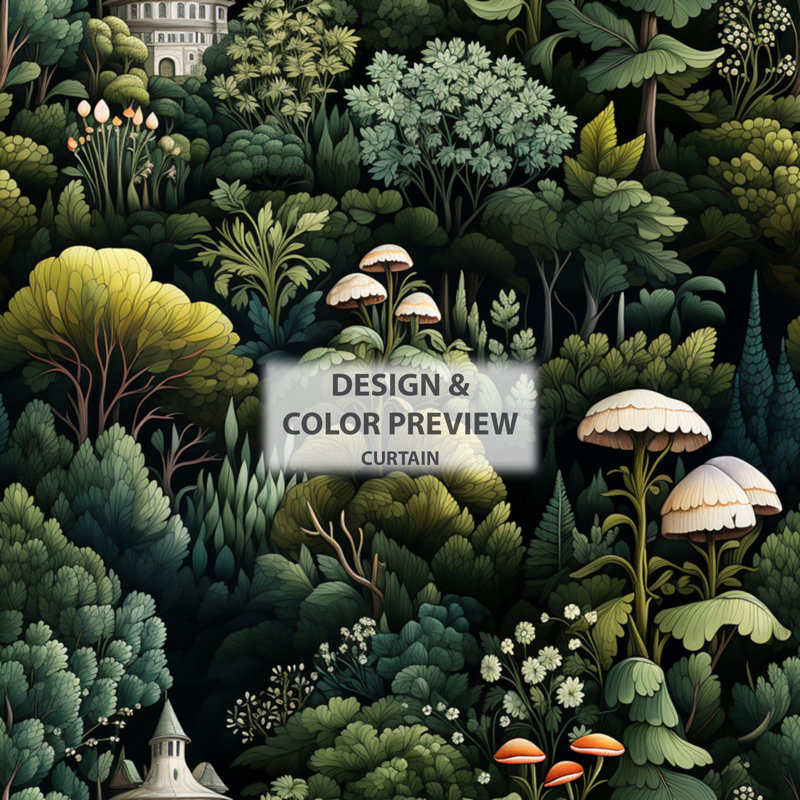 Forest Woods Moody Patterns - Rideau floral - Rideau occultant floral - 1 panneau, L 52 po x L 108 po