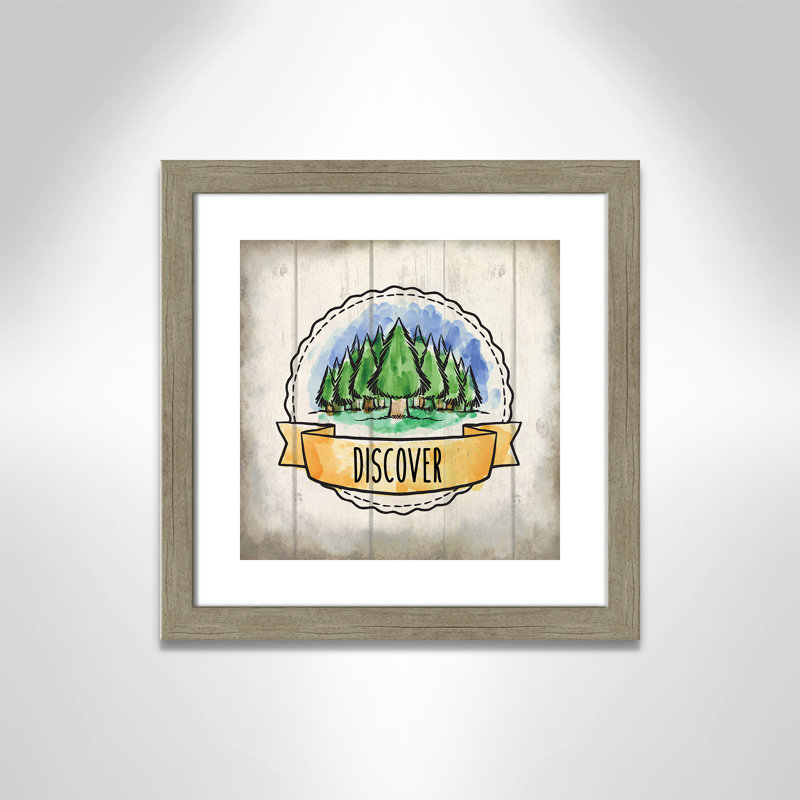 «Adventure is out There», art encadré 3, H 16 po x l 16 po x P 0,6 po, Encadré plat de bois de grange gris