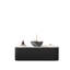 Meuble-lavabo de 48 po avec lavabo, meuble de rangement, lavabo en céramique noire, motif en pierre, rangement haute résistance de 48 po, bol rayé en 3D, préinstallé, fonctionnement silencieux du tiroir-586095892