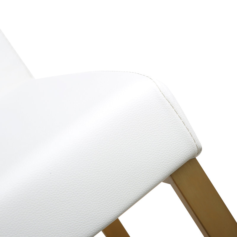 Upholstered Counter Stool with Metal Frame, 68.6cm, White/Gold