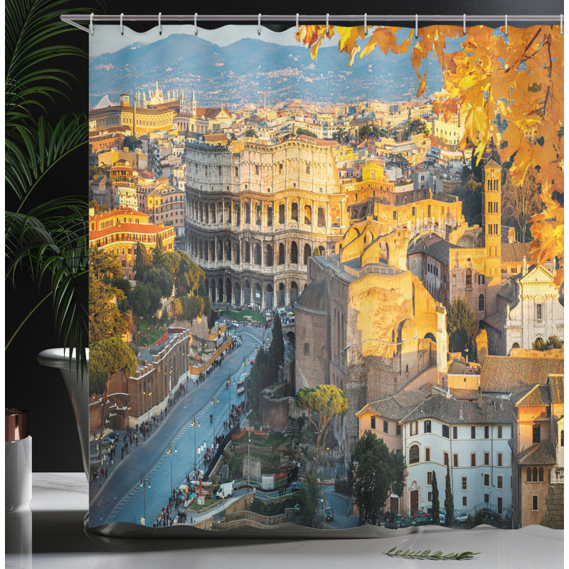 Shower Curtain with Hooks Included, 75"H x 69"W