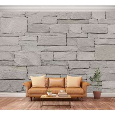 Wall Mural Peel and Stick Grey stone wall texture Modern rustic stacked rock slate Large Wallpaper Self-Adhesive Removable Contact Paper Wall Decor for Living Room Bedroom Nursery 100"H x 144"W