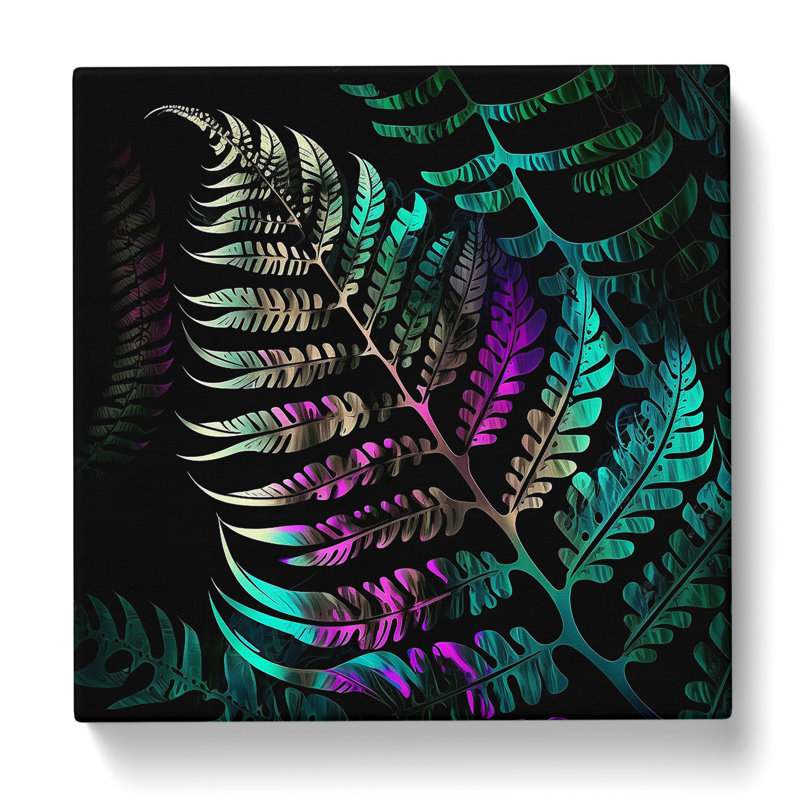 Fern Leaf Abstract Expressionism - Wrapped Canvas, 35cm H x 35cm W x 3cm D