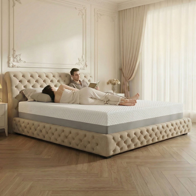 Super King Mattress, 12-Inch Hybrid Memory Foam And Pocket Sprung Mattress, 180X200X30Cm 5-Zone Orthopaedic Support For Back Pain Relief, Medium Firm Breathable Bed Mattress In A Box
