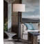 Blanc + lin noir + lampes sur pied de forme libre en bois massif