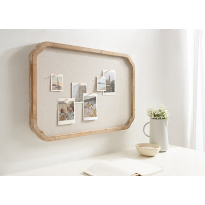 Scalloped Wooden Wall Pinboard for Use as Vision Board