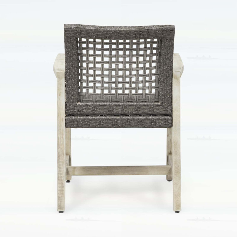 Élégantes chaises de salle à manger Hampton en bois et osier, ensemble de 2, en bois d'acacia durable avec tressage en osier artisanal pour une utilisation intérieure et extérieure