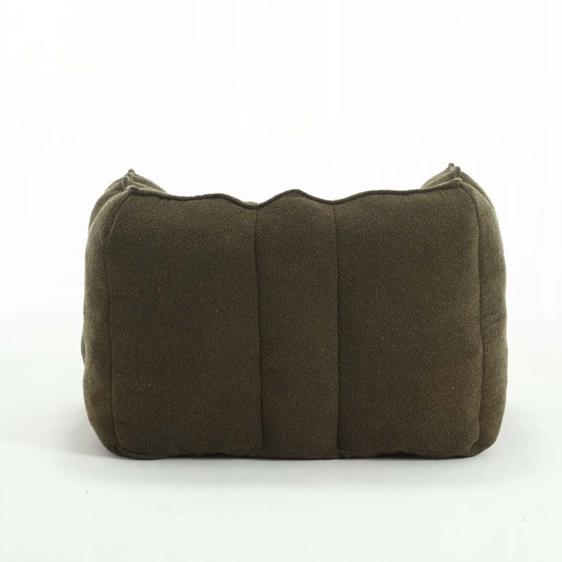 Fauteuil ean Bag avec repose-pieds, Chenille vert foncé foncé