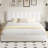 Orwhin Bed Frame 4 Drawers Storage, Upholstered Bed Frame with Velvet Adjustable Headboard Queen Full King Size Platform Bed Wood Support-860195972-856157687